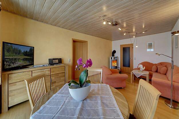 Wohnzimmer der Ferienwohnung Boxleitner im Bayerischen Wald